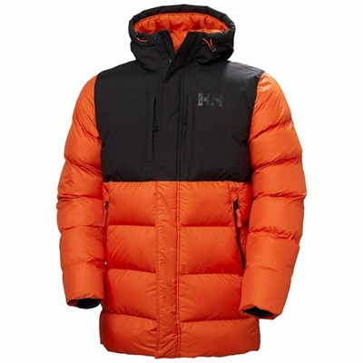 Men's Helly Hansen Active Puffy Long Parka Black / Red | 708-XDOTYF