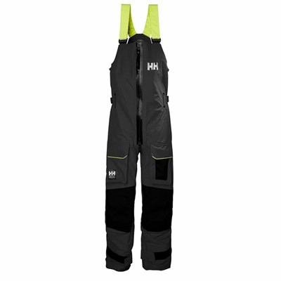 Men's Helly Hansen Aegir Ocean Trousers Sailing Pants Grey / Black | 765-NIVDPY