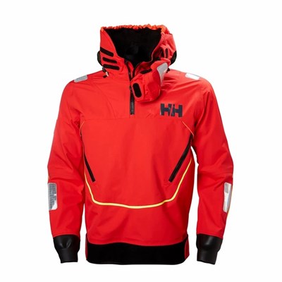 Men's Helly Hansen Aegir Race Smock Sailing Jackets Red | 852-SOIUJX