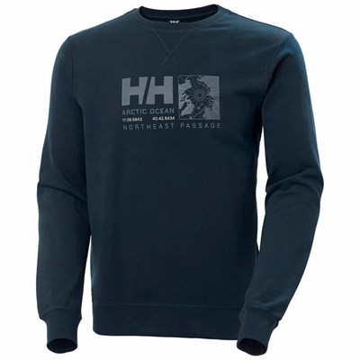 Men's Helly Hansen Arctic Ocean Sweat Sweaters Navy | 867-TBCUKY