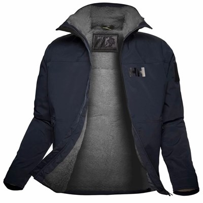 Men's Helly Hansen Arctic Shelled Wool Pile Sailing Jackets Navy | 492-SNORJM