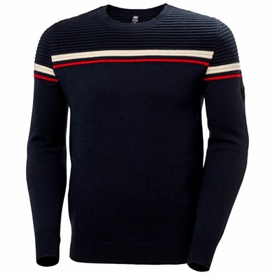 Men's Helly Hansen Carv Knitted Sweaters Navy | 783-NJHIDM