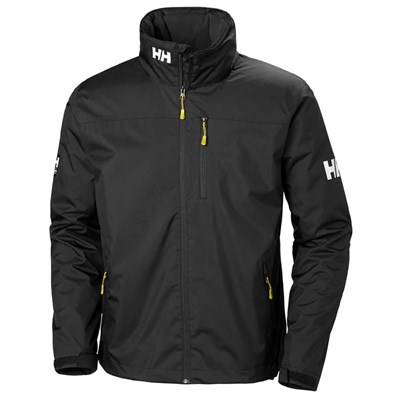 Men's Helly Hansen Crew Hooded Midlayer Midlayer Jackets Black | 065-NJXRMK