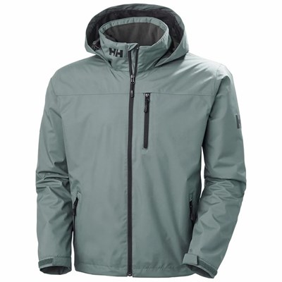 Men's Helly Hansen Crew Hooded Midlayer Casual Jackets Grey | 342-UQKPRT