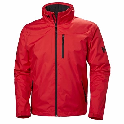 Men's Helly Hansen Crew Hooded Midlayer Insulated Jackets Red | 394-MRTXDF