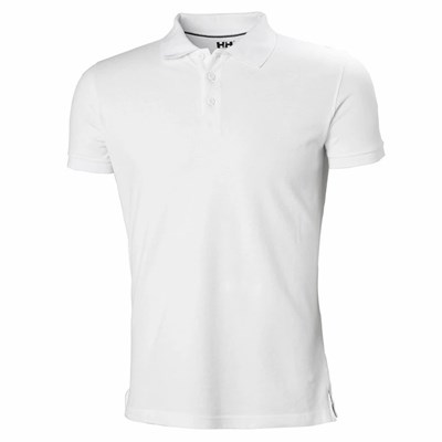 Men's Helly Hansen Crew Polo Shirts White | 420-EGBUWL