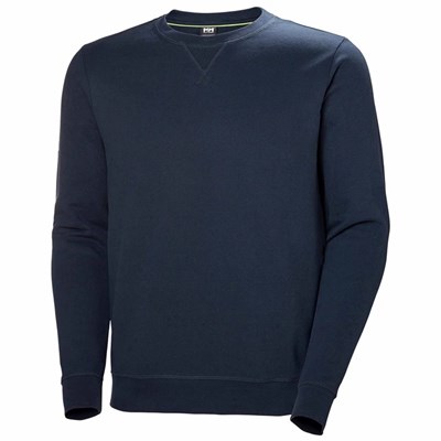 Men's Helly Hansen Crew Sweatshirts Navy | 091-XNUZAB