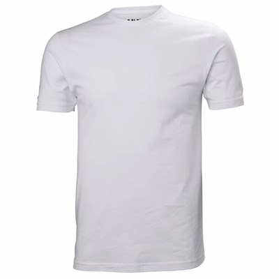 Men's Helly Hansen Crew T Shirts White | 754-BWXTOD