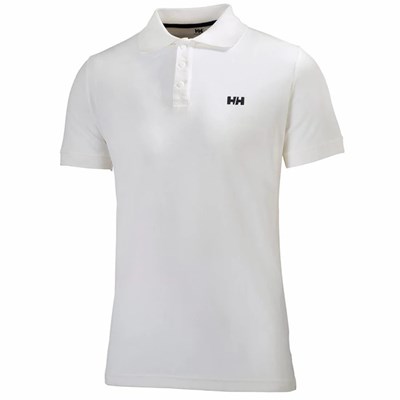 Men's Helly Hansen Driftline Polo Shirts White | 019-QKXVJN