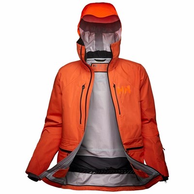 Men's Helly Hansen Elevation Infinity 2.0 Ski Jackets Orange / Grey | 354-MLPDAW