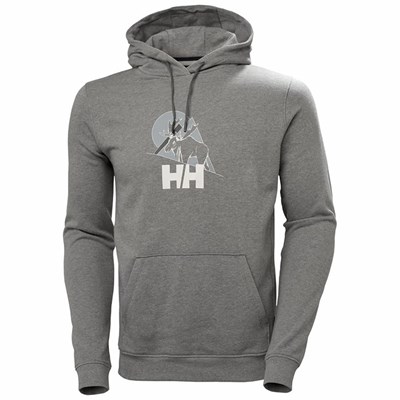 Men's Helly Hansen F2f Organic Cottonhooded Sweatshirts Grey | 502-PXYEDT