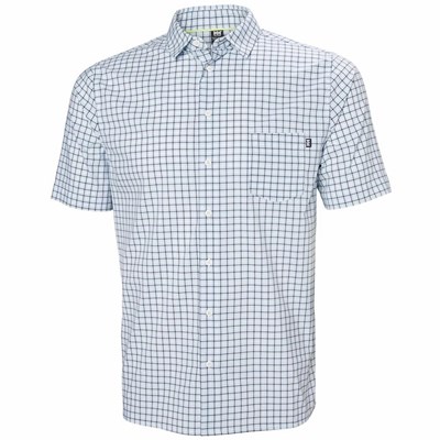 Men's Helly Hansen Fjord Qd Ss Shirts White | 164-VUMZEB