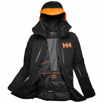 Men's Helly Hansen Garibaldi Infinity Ski Jackets Black | 369-ACMRYI