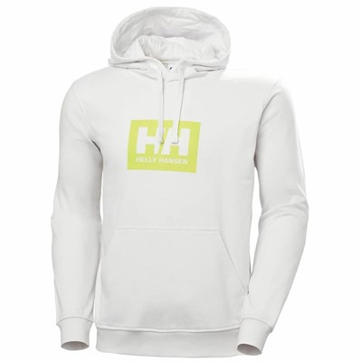 Men's Helly Hansen Hh Boxhooded Sweatshirts Grey / Yellow | 841-WXDCNV