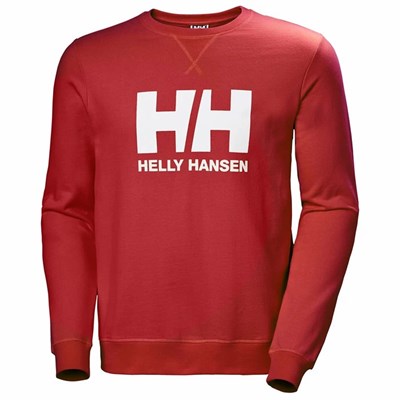 Men's Helly Hansen Hh Logo Crew Sweat Sweatshirts Red | 248-QEFGMH