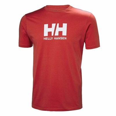 Men's Helly Hansen Hh Logo T Shirts Red | 645-VQUNSE