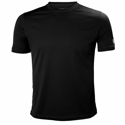 Men's Helly Hansen Hh Tech T Shirts Black | 154-NJIBEC