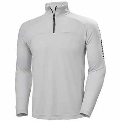 Men's Helly Hansen Hp 1/2 Zip Up Pullover Sweaters Grey | 185-IUTFDW