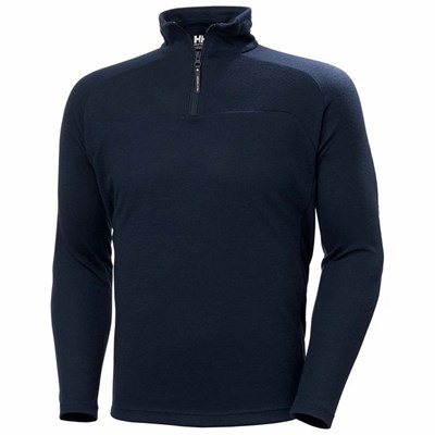 Men's Helly Hansen Hp 1/2 Zip Up Pullover Sweaters Navy | 534-GJTWAO