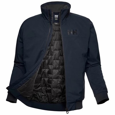 Men's Helly Hansen Hp Racing Lifaloft Insulated Bomber Sailing Jackets Navy | 237-EAISQX