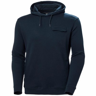 Men's Helly Hansen Hyggen Hooded Sweatshirts Navy | 396-QXBJEA