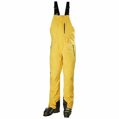 Men's Helly Hansen Legendary Insulated Bib Snow Pants Yellow / Brown | 035-ROSKZQ