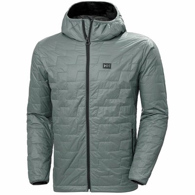 Men's Helly Hansen Lifaloft Hooded Casual Jackets Grey | 961-KFRQYM