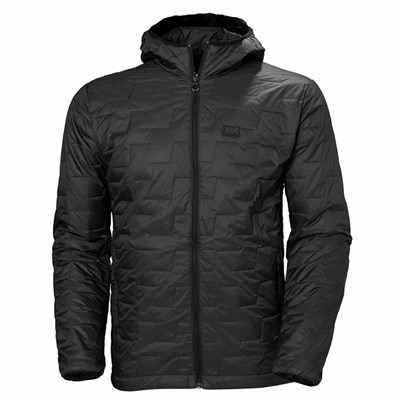 Men's Helly Hansen Lifaloft Hooded Hiking Jackets Black | 408-HWGUYF