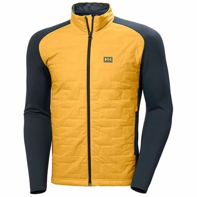 Men's Helly Hansen Lifaloft Hybrid Outdoor Jackets Brown / Orange | 168-EQRYXA