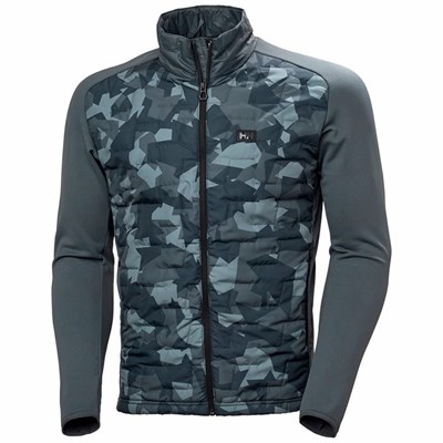 Men's Helly Hansen Lifaloft Hybrid Puffer Jackets Grey | 043-MEZYWD