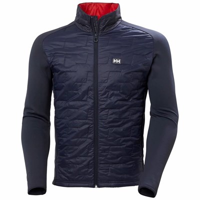 Men's Helly Hansen Lifaloft Hybrid Puffer Jackets Navy | 781-MYURVZ