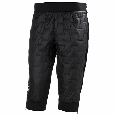 Men's Helly Hansen Lifaloft Insulated Full Zip Up 3/4 Snow Pants Black | 049-CLFVDS