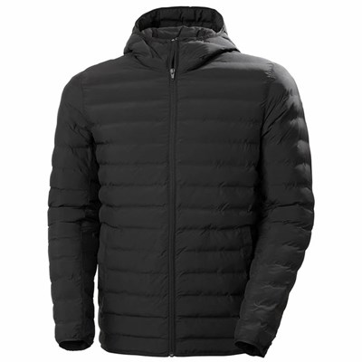 Men's Helly Hansen Mono Material Hooded Insulated Jackets Black | 591-UXYIAH