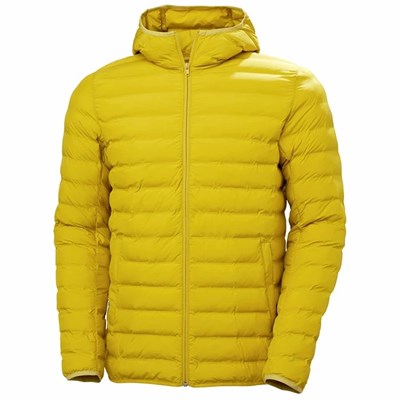 Men's Helly Hansen Mono Material Hooded Insulated Jackets Brown / Yellow | 728-HEXRPL