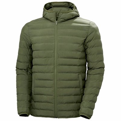 Men's Helly Hansen Mono Material Hooded Insulated Jackets Green | 826-MEJYTV