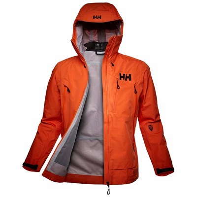 Men's Helly Hansen Odin 9 Worlds Infinity Ski Jackets Orange / Red | 782-PFECWY