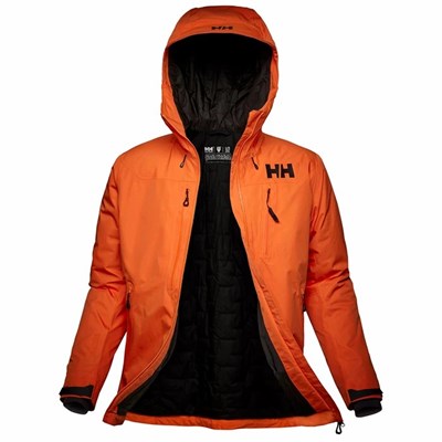 Men's Helly Hansen Odin Infinity Insulated Outdoor Jackets Brown / Orange | 125-NJVOQH