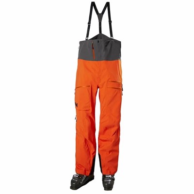 Men's Helly Hansen Odin Mountain Infinity 3l Bib Snow Pants Orange / Red | 231-WALIZF