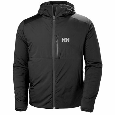 Men's Helly Hansen Odin Stretch Hooded Hiking Jackets Black | 619-OKBJSU