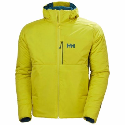 Men's Helly Hansen Odin Stretch Hooded Insulated Jackets Olive | 891-GKOWHA