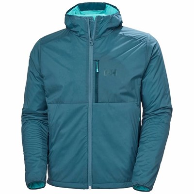 Men's Helly Hansen Odin Stretch Hooded Light Outdoor Jackets Turquoise | 375-TNGPRA