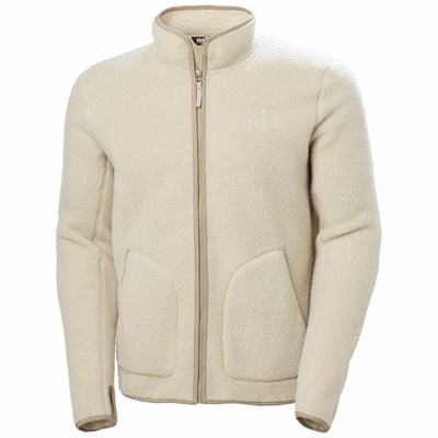 Men's Helly Hansen Panorama Pile Fleece Sweaters Grey / White | 876-XAFEKU