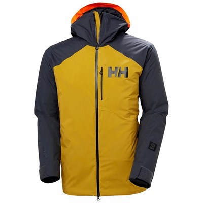 Men's Helly Hansen Powdreamer Ski Jackets Brown | 701-ZLSKGQ