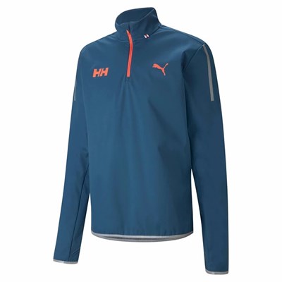 Men's Helly Hansen Puma X 1/2 Zip Up Sweaters Grey | 587-ANHOBR