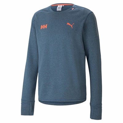 Men's Helly Hansen Puma X Ls Tee Sweaters Grey | 918-ZPOXWS