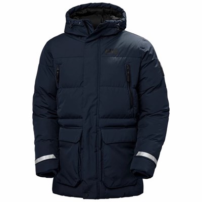 Men's Helly Hansen Reine Puffy Winter Jackets Navy | 872-OAFRIY