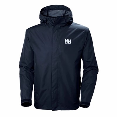 Men's Helly Hansen Seven J Shell Jackets Black | 276-QFUSNX