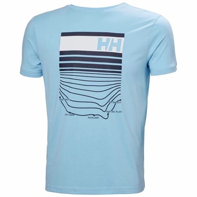 Men's Helly Hansen Shoreline T Shirts Blue | 013-OWKPMJ