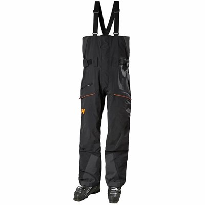 Men's Helly Hansen Sogn Bib Shell Pants Black | 952-FNUAJE