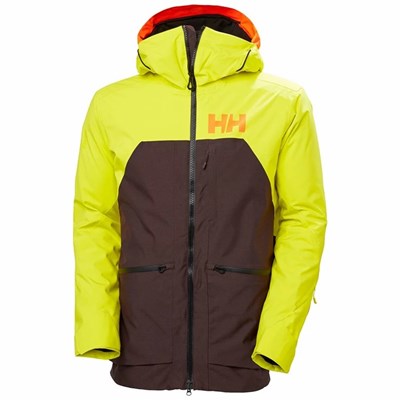 Men's Helly Hansen Straightline Lifaloft 2.0 Ski Jackets Grey / Brown | 087-GFZVNH